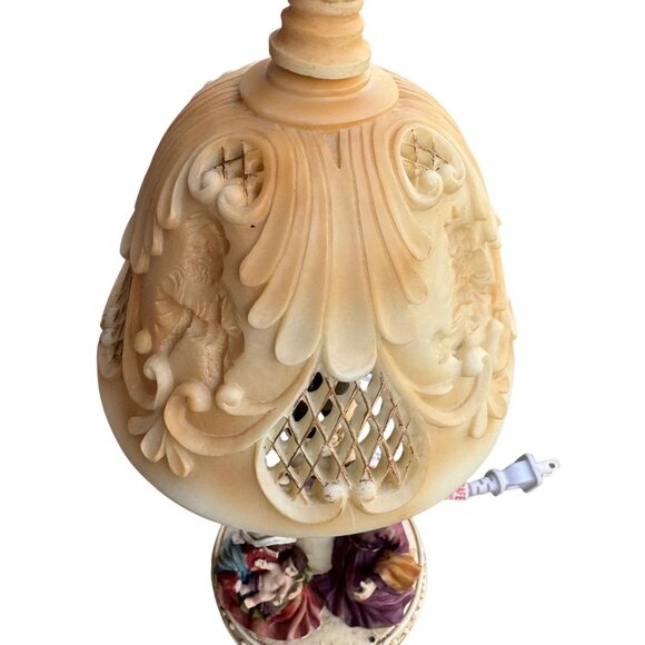 Joseph Vintage Nativity Scene Table Lamp  Detailed Holy Family Figurine & Ornate Shade